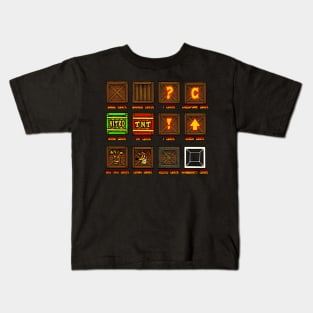 Crash Bandicoot Crates Kids T-Shirt